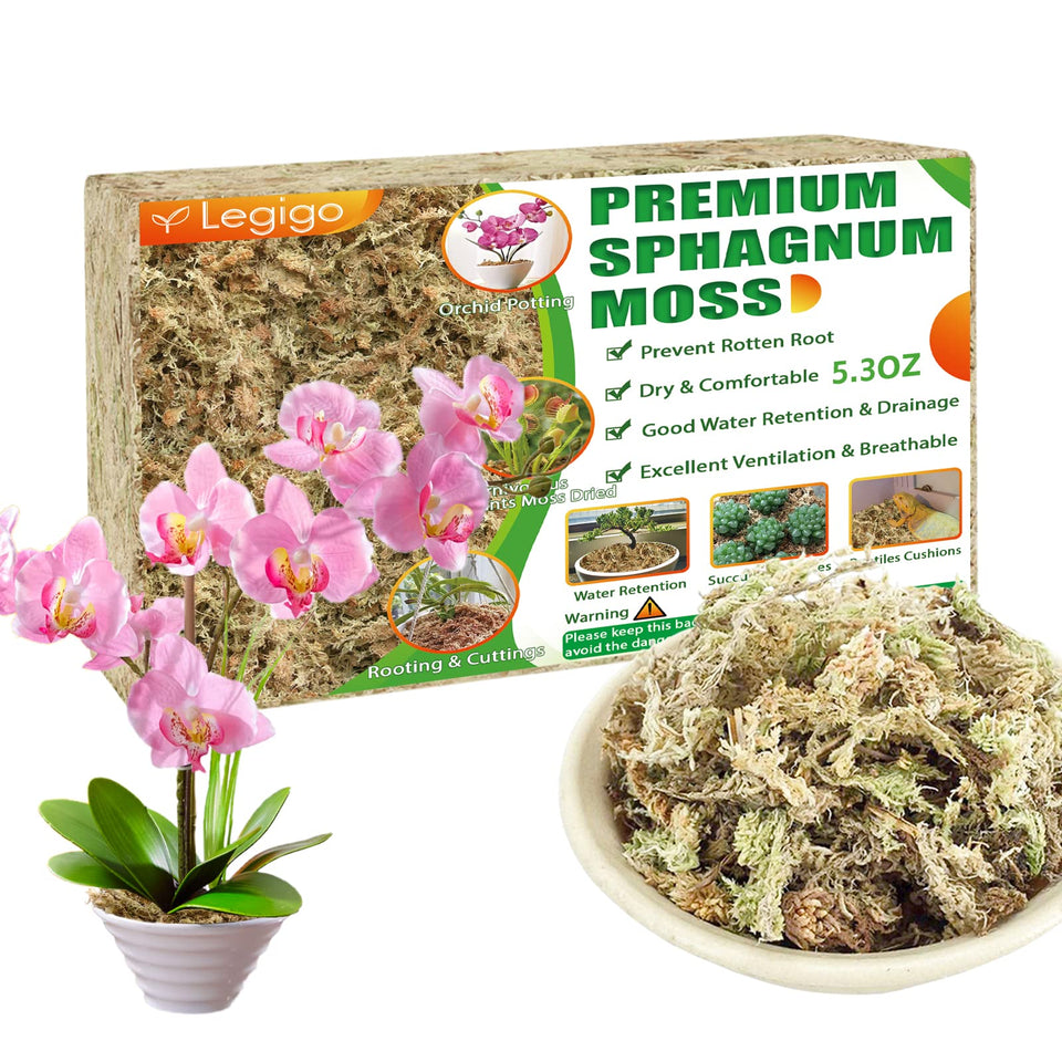 Legigo sphagnum moss bag packaging for clean, natural growing medium.