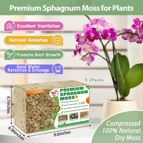 Legigo natural dry moss ideal for moisture retention and aeration in pots.
