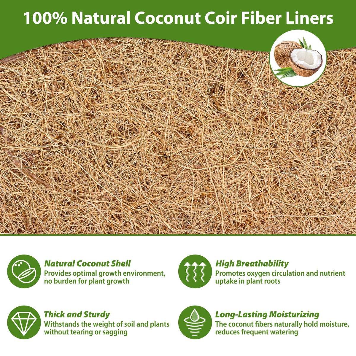 Legigo square coco liner in railing planter demonstrates natural fit and improved drainage.
