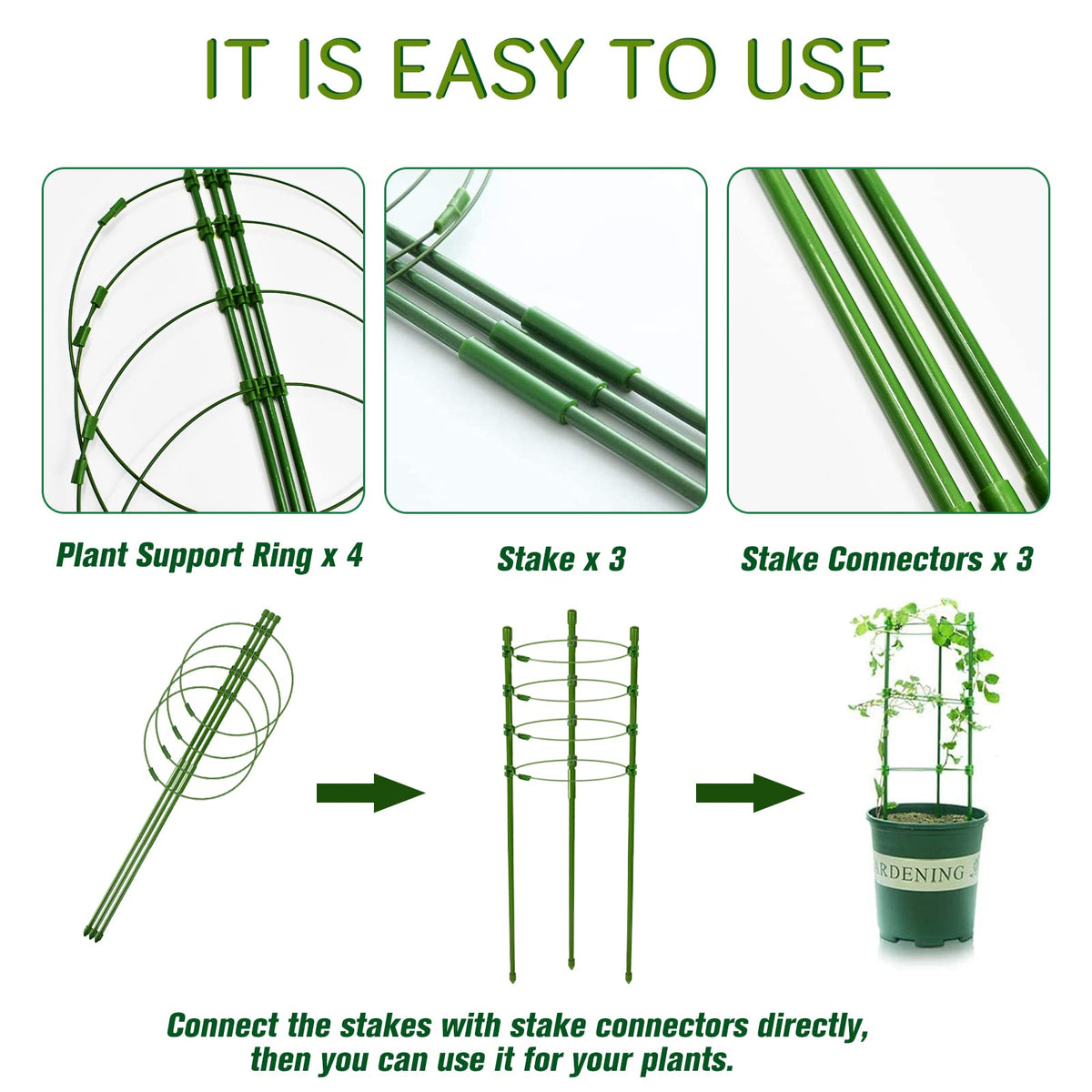 Legigo sturdy steel plant stakes with rust-resistant coating in garden