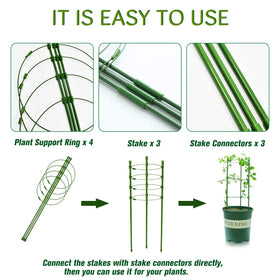 Legigo sturdy steel plant stakes with rust-resistant coating in garden