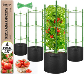 Legigo tomato cage assembly with adjustable supports for stable trellis
