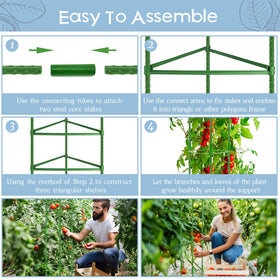 Legigo tomato cage plant ties enable secure attachment for growing vines