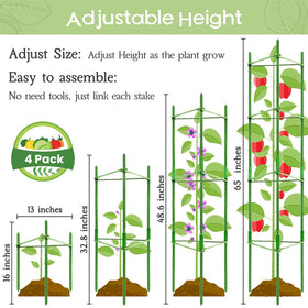 Legigo tomato cage with snap-on arms supports vertical growth for climbing vegetables.