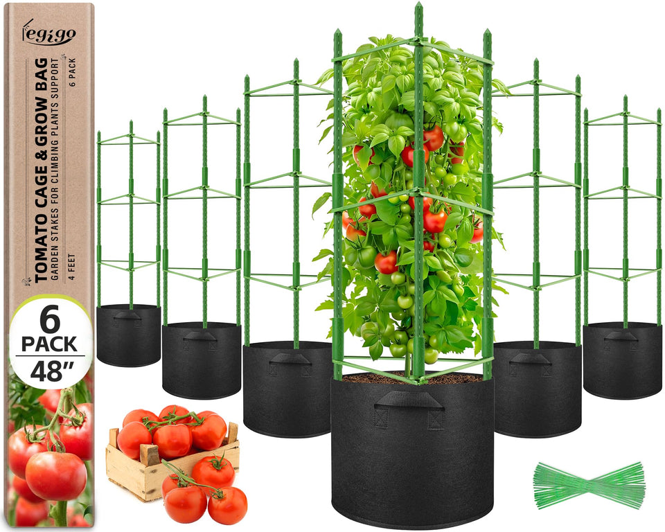 Legigo tomato cages 6-pack ready for quick assembly and sturdy tomato support.
