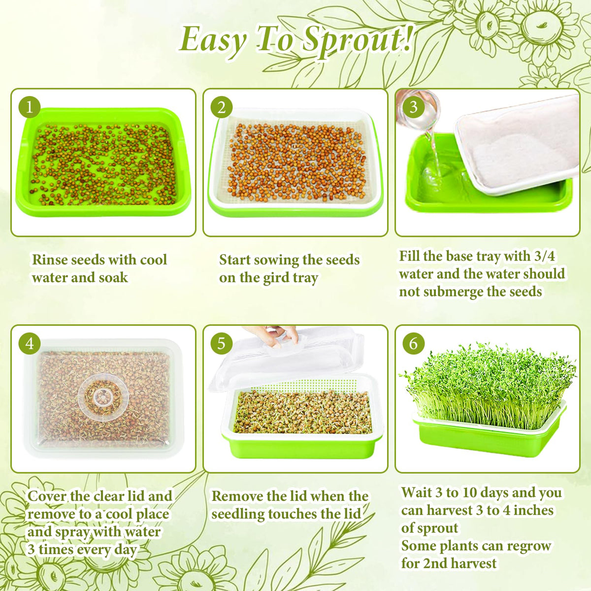 Legigo transparent lid allows watching sprouts without opening the system.