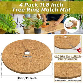 Legigo tree ring used around a potted tree for tidy mulch setup