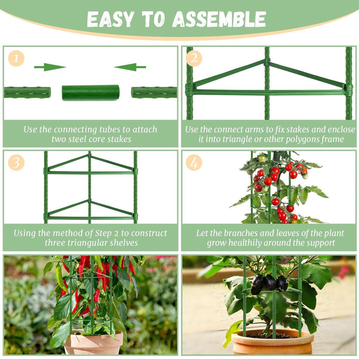 Legigo connecting tubes allow height adjustment as plants grow