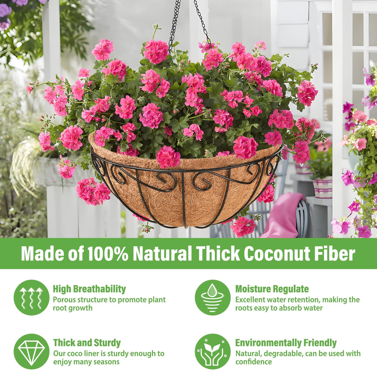 Legigo weather-resistant metal frame protects baskets in wind and rain.