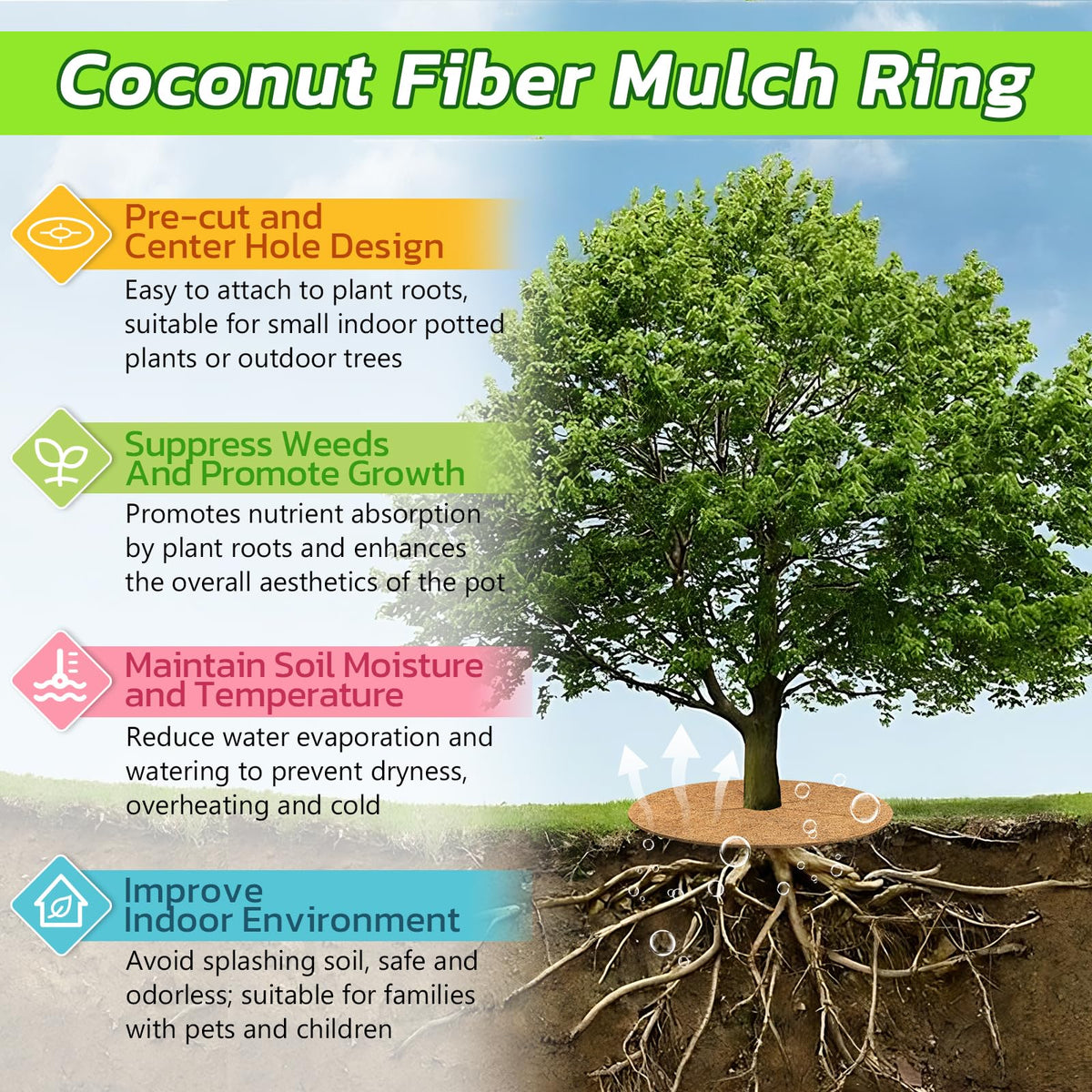 Legigo coco fiber mat acts as a weed barrier and root protection