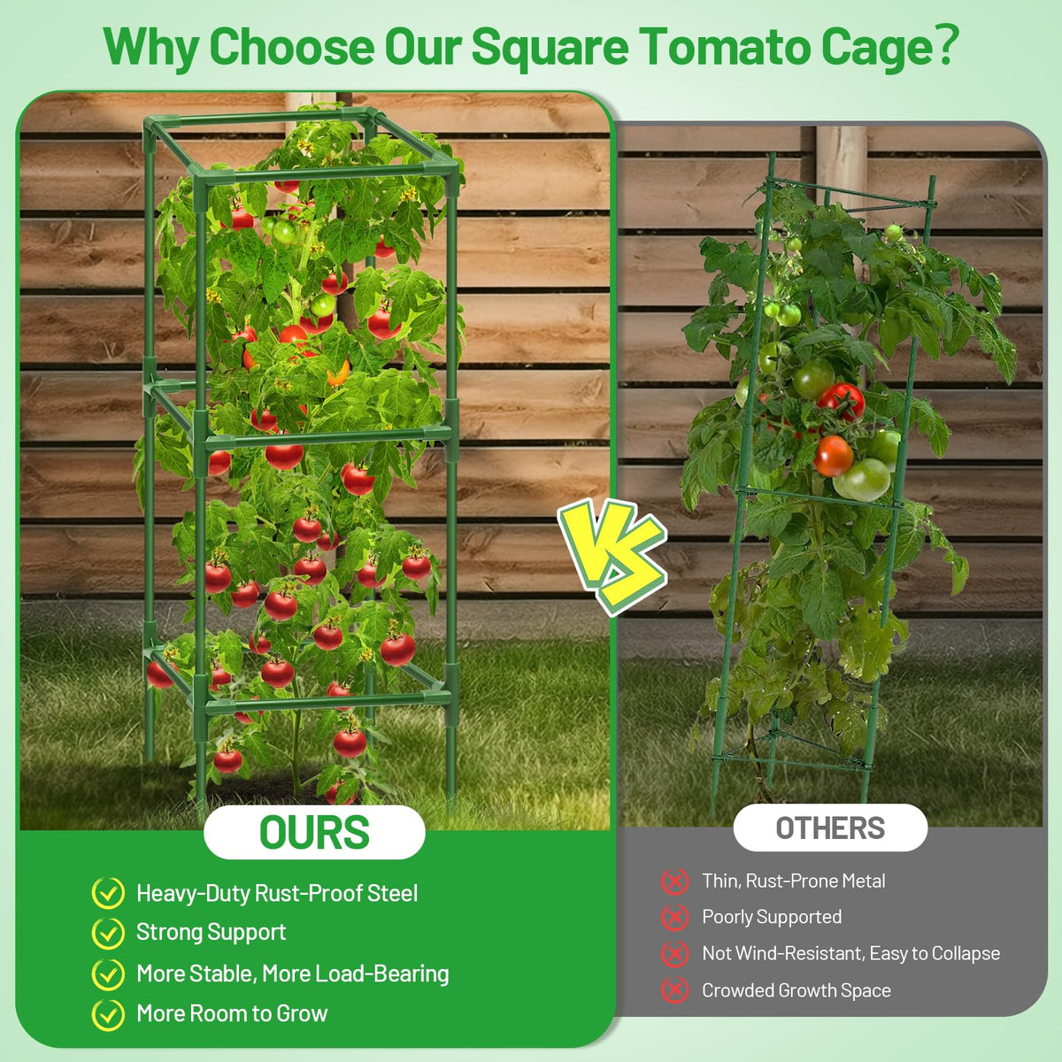 Legigo wide square design creates space and sunlight for vegetables.
