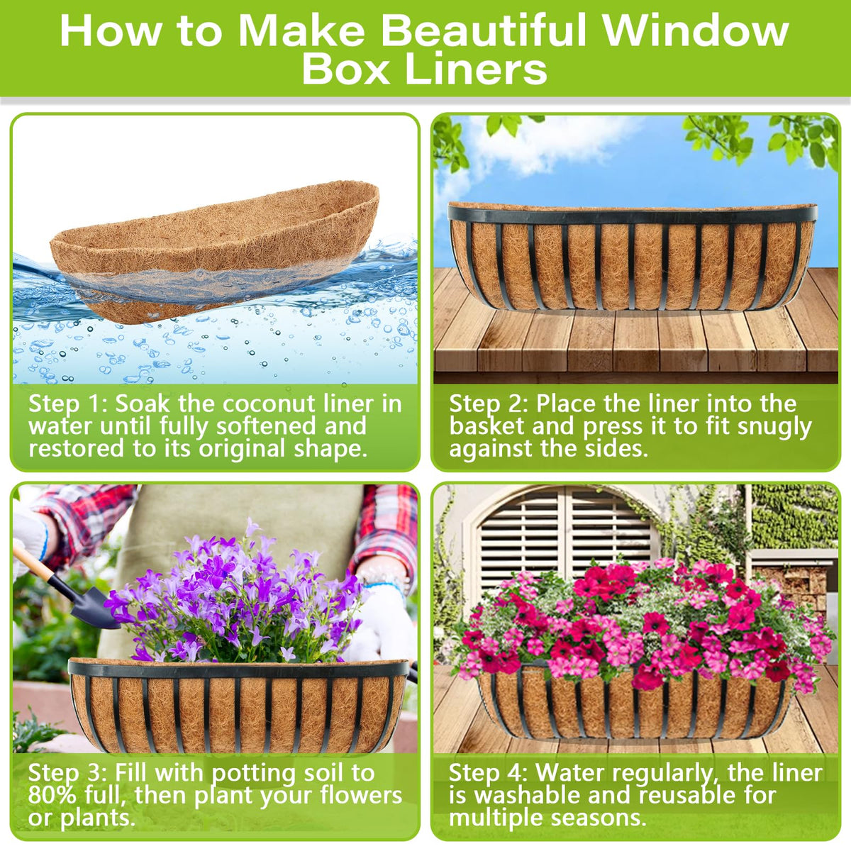Legigo coco liner for planters supports easy setup and refillable soil by design.