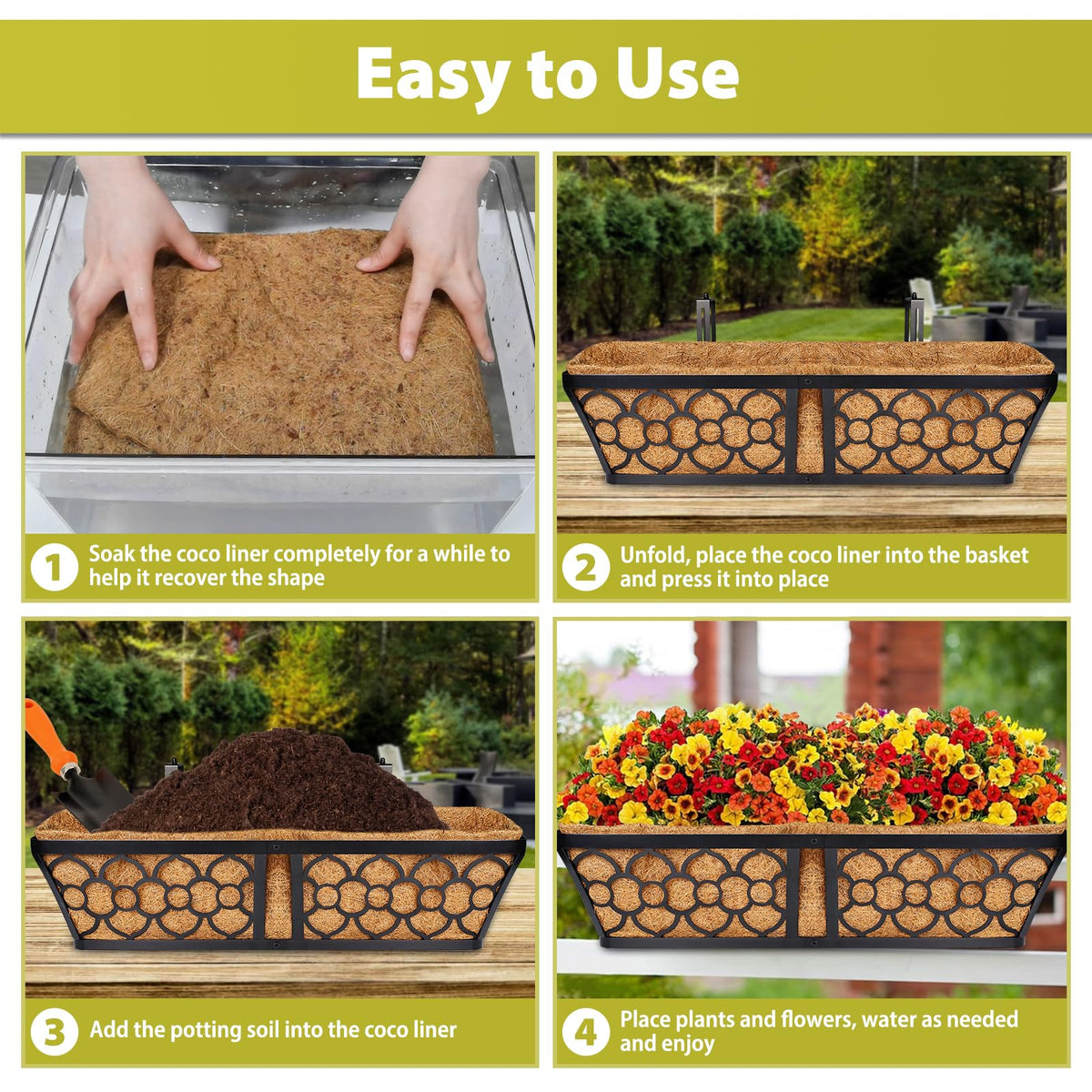Legigo window box liner in use, improving drainage and aesthetics.