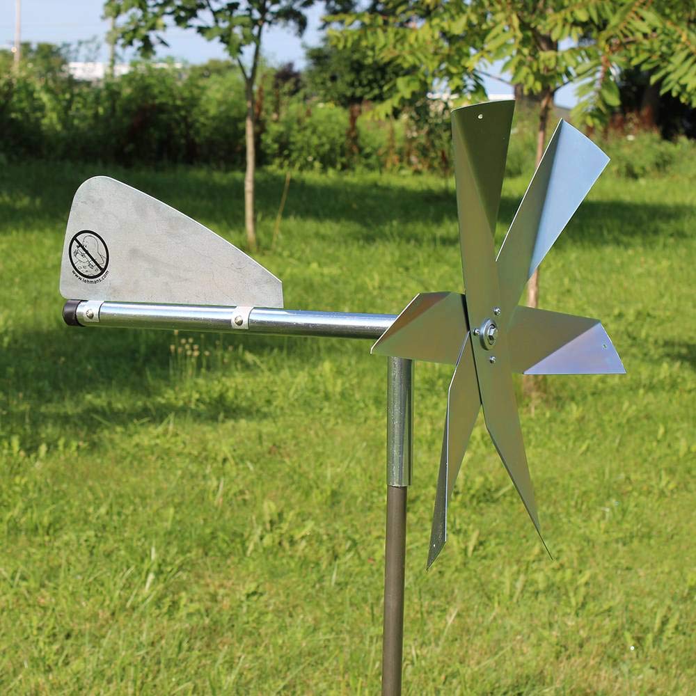 Lehman's windmill operates silently without batteries for pest control