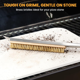 Close-up of Leightszen brass bristles showing durable cleaning action