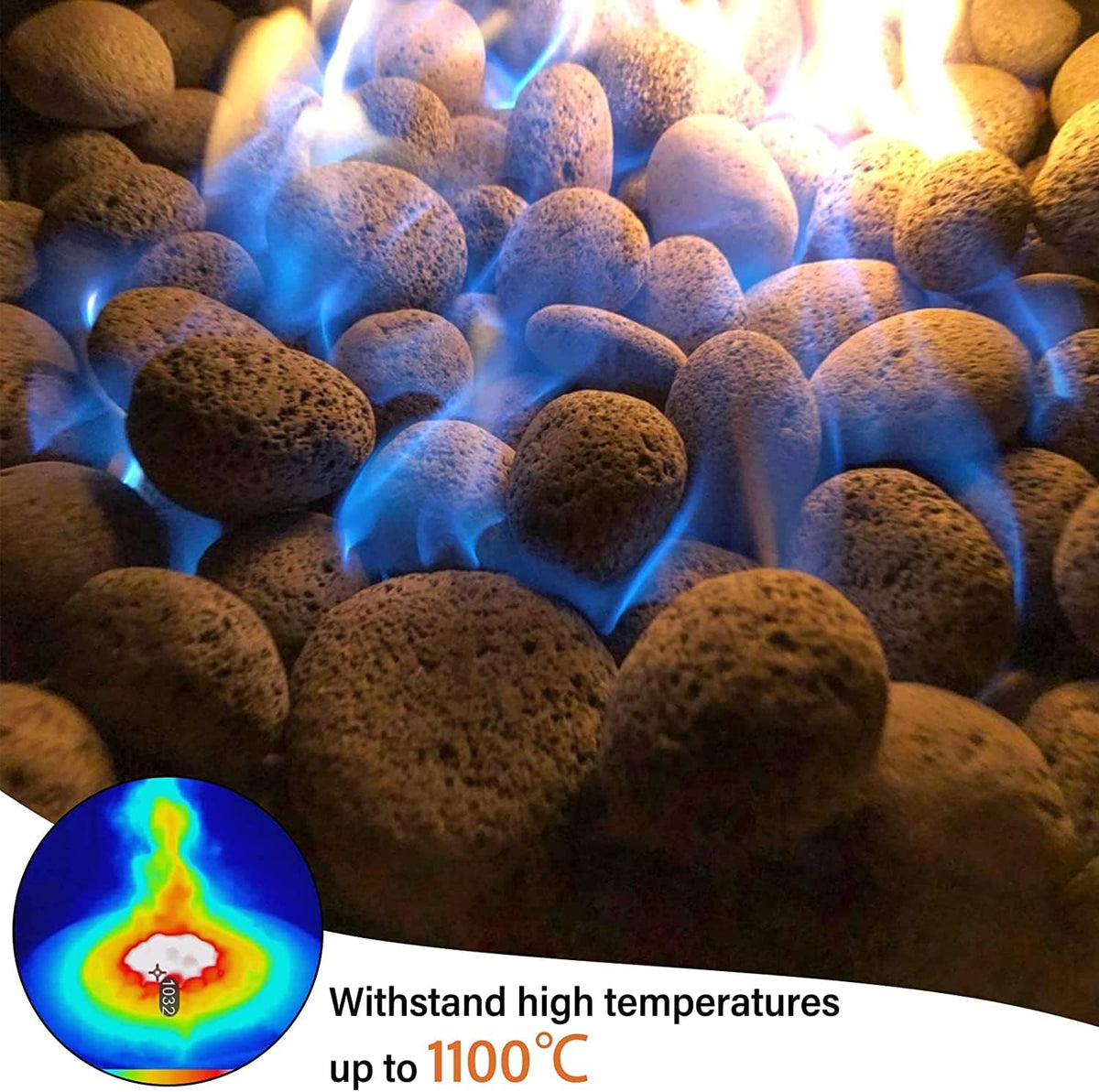 LEIMO KPARTS lava rocks for fire pits, durable and maintenance-free