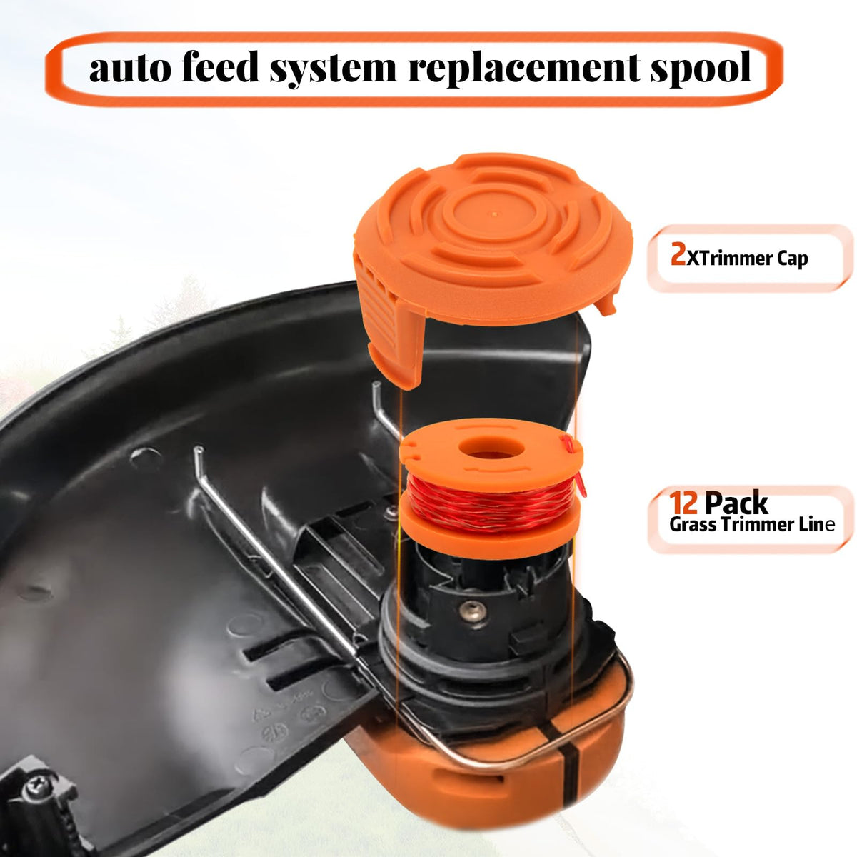 LEIMO KPARTS centrifugal feed design keeps line ready while trimming borders