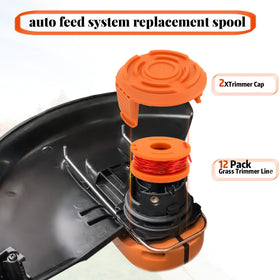 LEIMO KPARTS centrifugal feed design keeps line ready while trimming borders