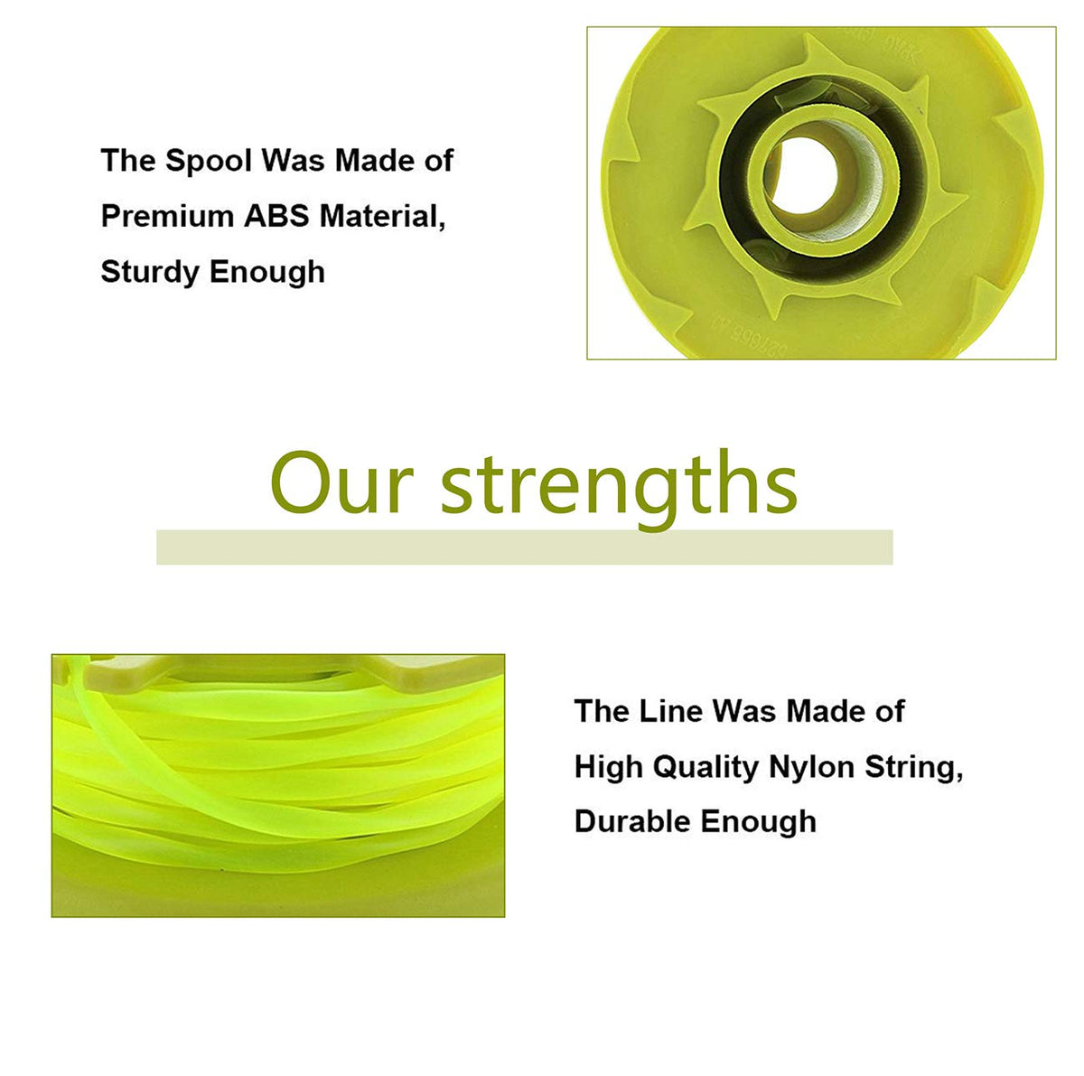 Eight-pack spools on display emphasize long-term supply for large yards