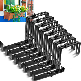 Leinuosen 8-pc adjustable window box brackets securely hold planters on rails.