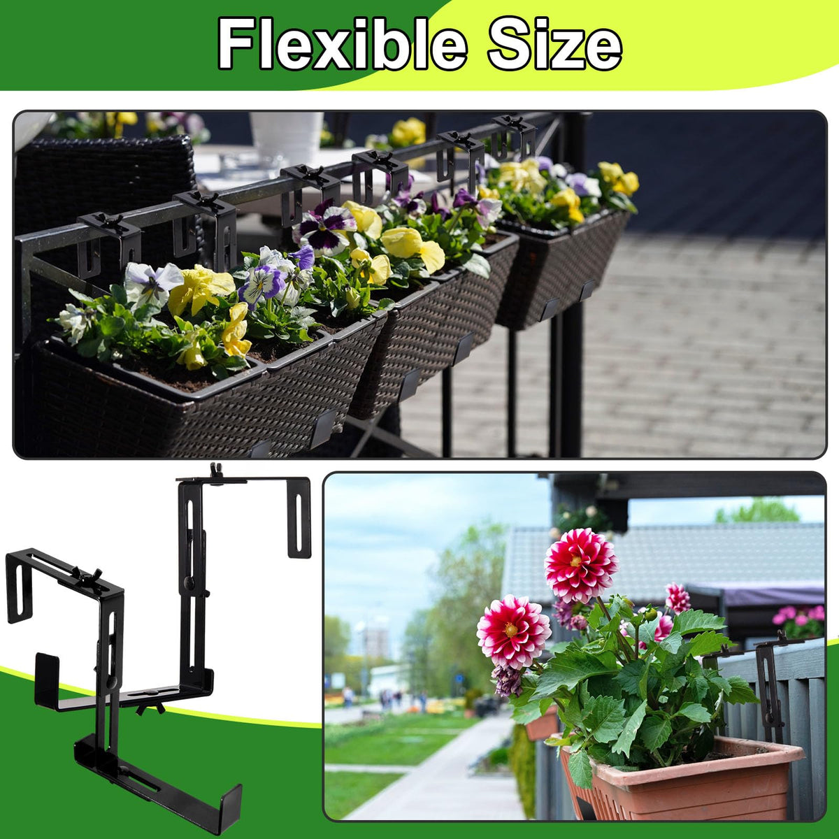 Leinuosen black deck railing hanger blends with decor and resists weather.