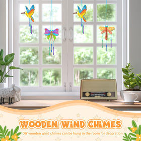 Leinuosen colorful metal chimes pair with wooden frames for vibrant décor