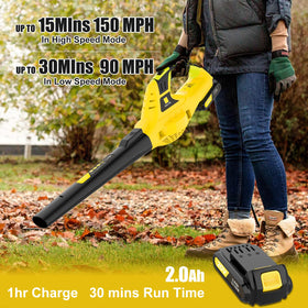 Leisch Life turbo air delivers up to 130 MPH for quick cleanup.