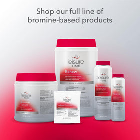 Leisure Time BE1 sodium bromide label highlighting start-up use in bromine maintenance routines
