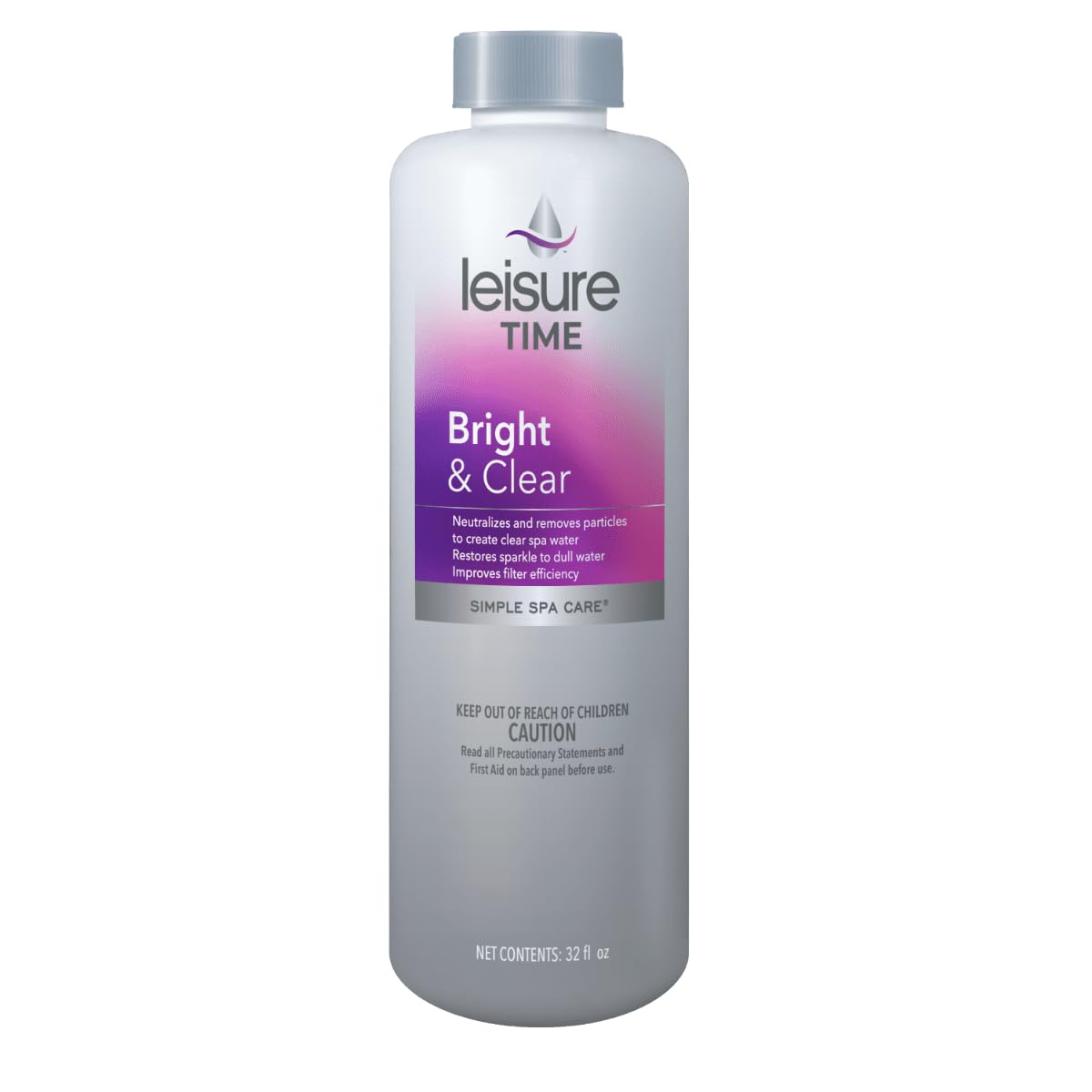 Leisure Time Bright & Clear spa clarifier bottle pour improves filtration for clearer water