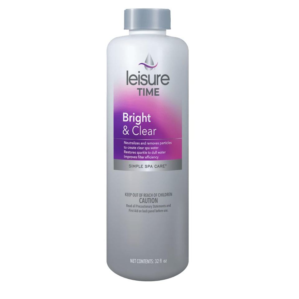 Leisure Time Bright & Clear spa clarifier bottle pour improves filtration for clearer water