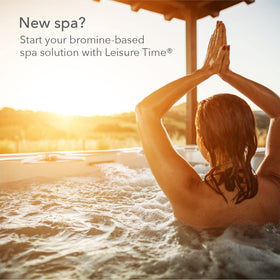 Leisure Time Brom Tabs package demonstrates compatibility with BE1 for bromine-based spa sanitation