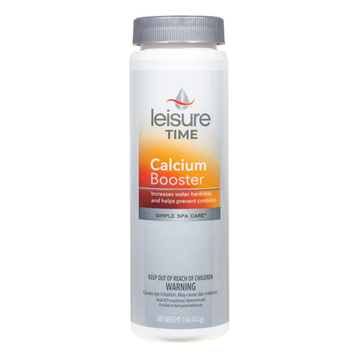 Leisure Time Calcium Booster bottle raises spa water hardness and protects equipment.