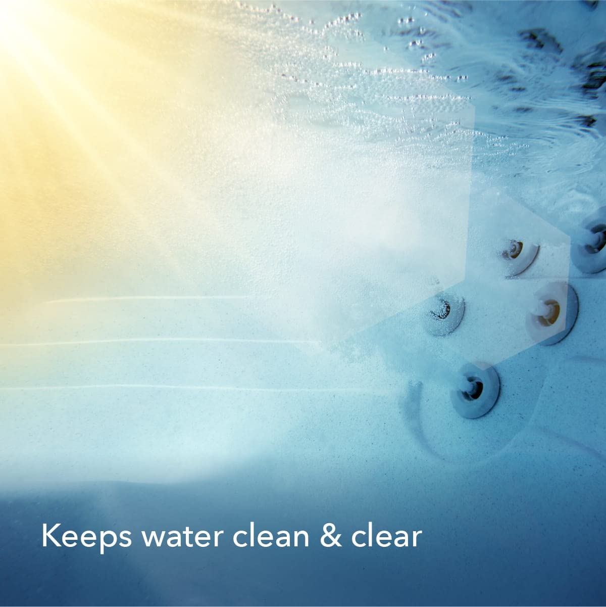 Leisure Time E5 Spa 56 granules in spa water delivering clear, sanitized results.