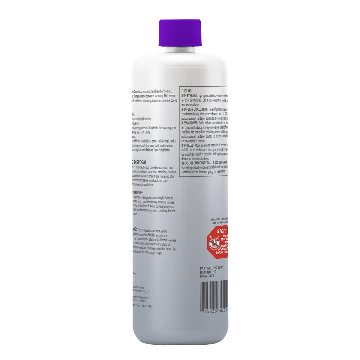 Leisure Time Foam Down applied to spa water for clearer, steadier enjoyment