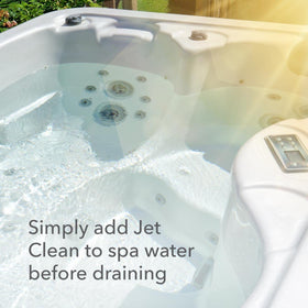 Internal spa plumbing after Jet Clean shows clearer water flow