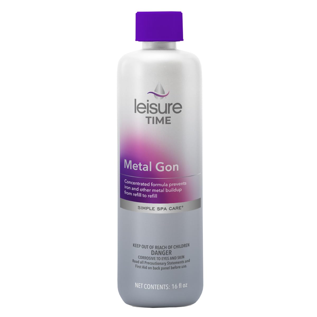 Leisure Time Metal Gon bottle closeup showing concentrated formula for metal stain prevention