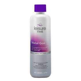 Leisure Time Metal Gon applied to spa water helps prevent staining on surfaces