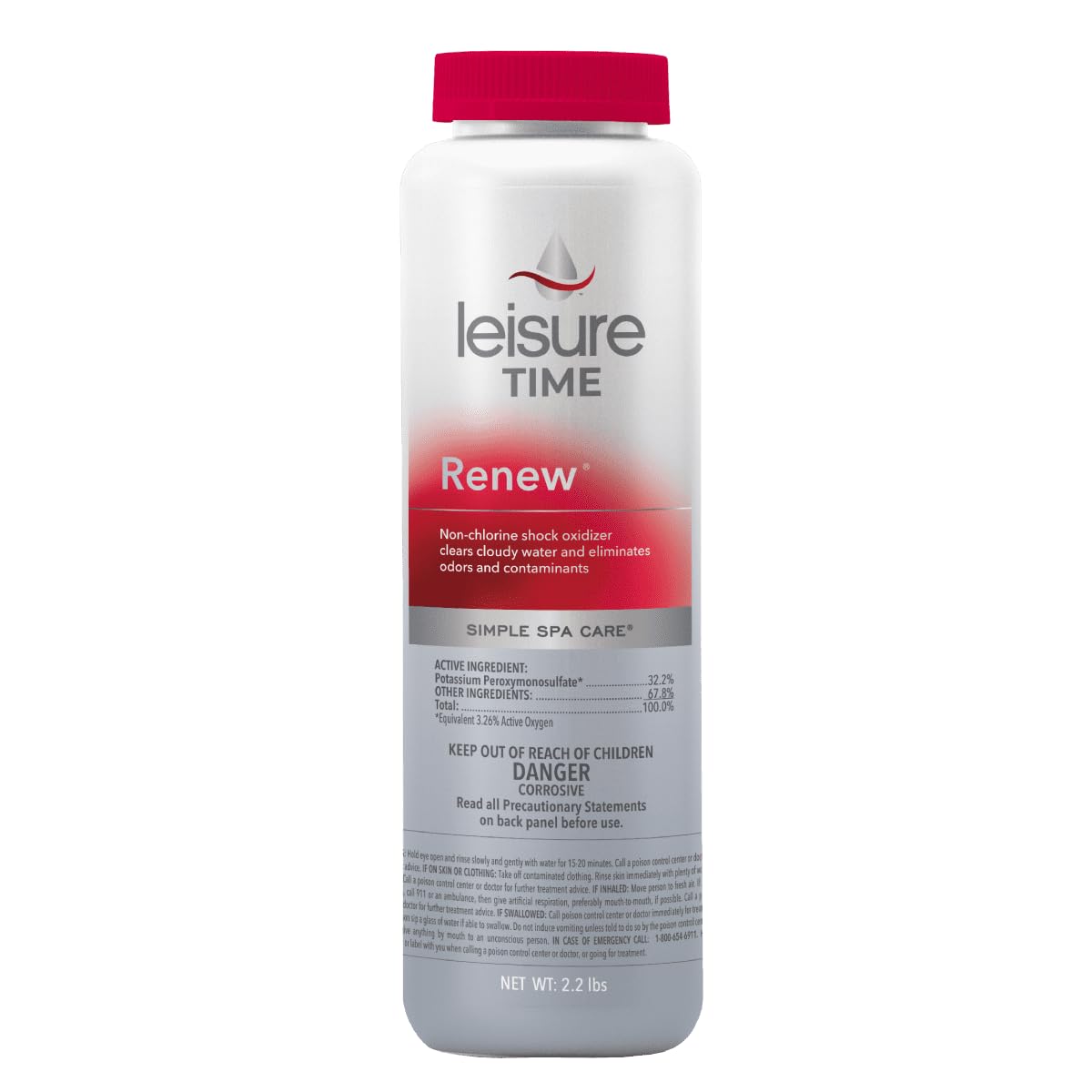 Leisure Time RENU2 Renew bottle pour for rapid, chlorine-free oxidation