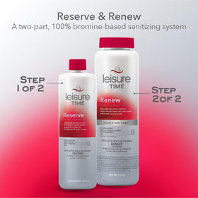 Water in spa with Leisure Time Reserve showing bromine bank maintenance benefits.