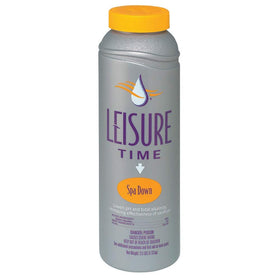 Leisure Time Spa Down granules dissolving to balance spa water pH and alkalinity.