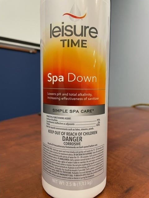 Leisure Time Spa Down fast-dissolving formula adjusts pH and total alkalinity quickly.