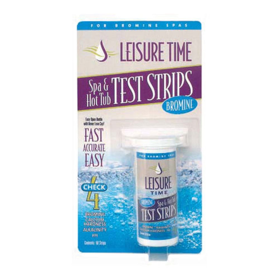 Leisure Time Spa Test Strips for pH, alkalinity, calcium, and bromine balance.