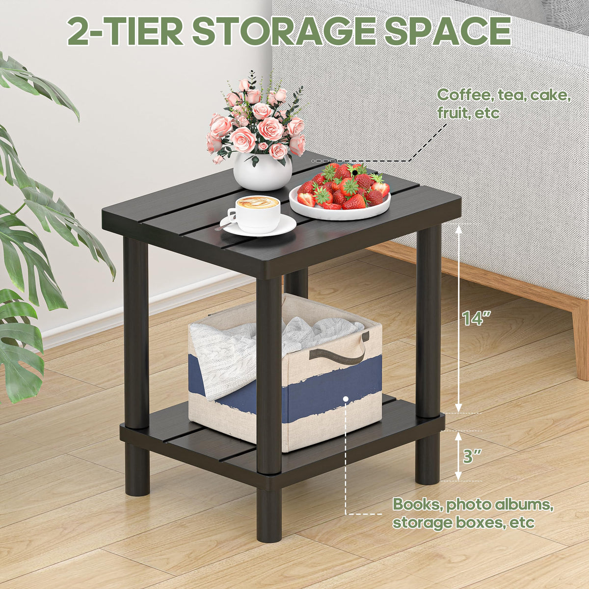 LEJANEOYE weather-resistant bamboo finish maintains color and texture outdoors.