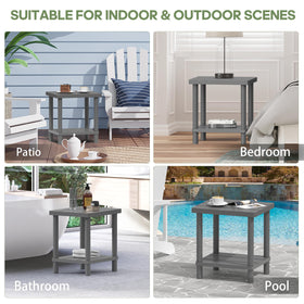 LEJANEOYE multipurpose bamboo table for poolside or living room use