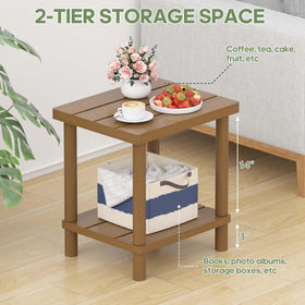 LEJANEOYE bamboo side table near Adirondack chair for drinks or snacks