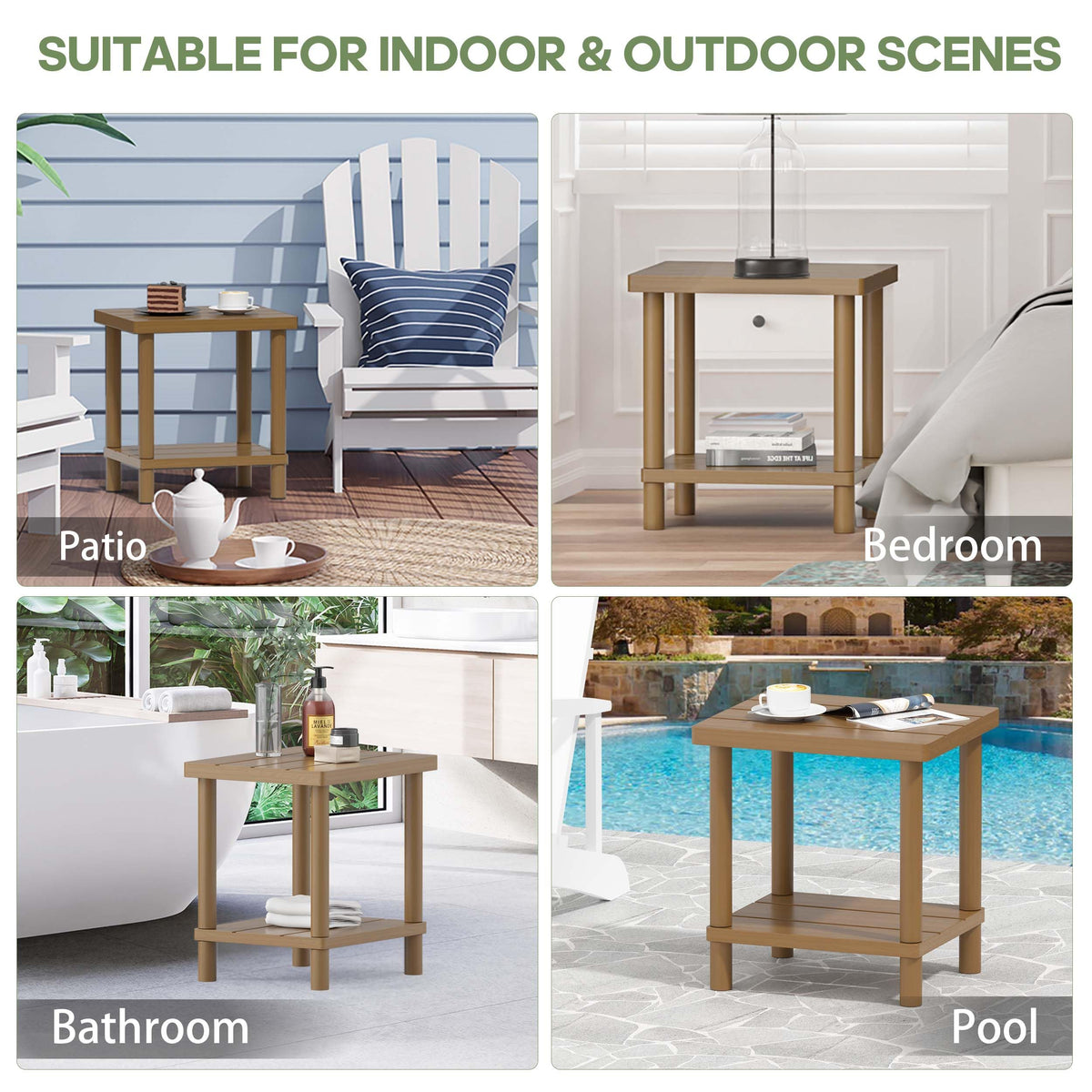 LEJANEOYE outdoor-end-table suitable for indoor and outdoor spaces