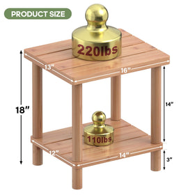 LEJANEOYE two-tier storage provides extra space beside seating.