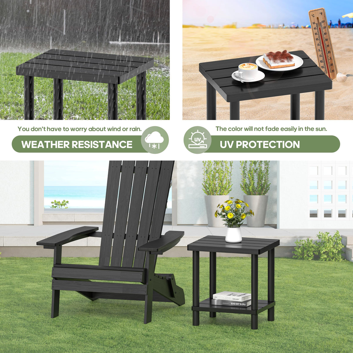 LEJANEOYE poolside friendly design resists moisture and wear.