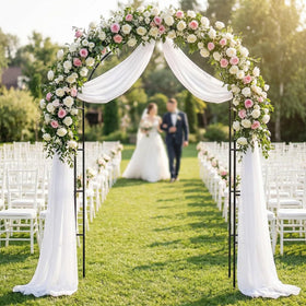 LeJoy Garden wedding arch outdoors ready for decoration and ceremony.