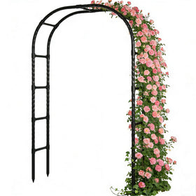 LeJoy Garden garden arbor arch black finish demonstrates rustproof coating for outdoor use.